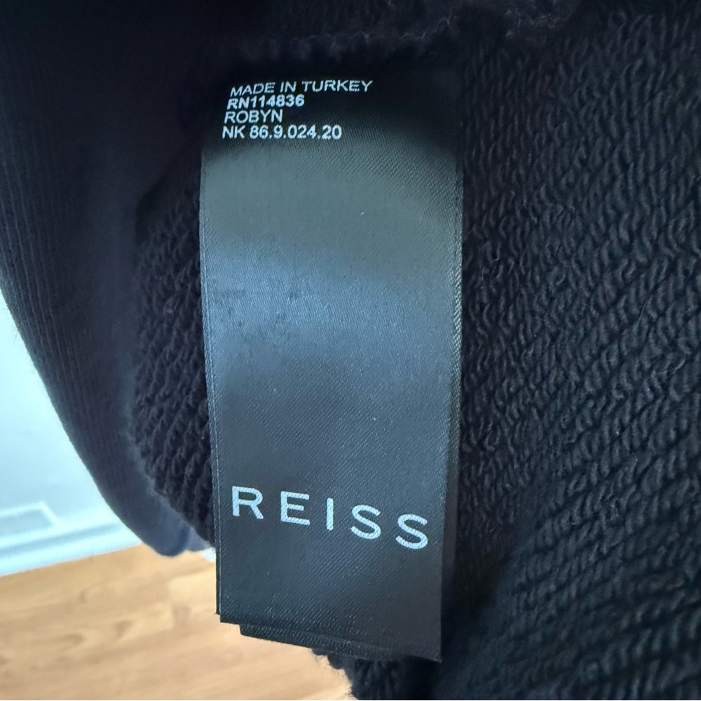 REISS BLACK TAN RIBBED TURTLENECK CUFFS ROBYN TUNIC SWEATER SWEATSHIRT - Picture 7 of 12